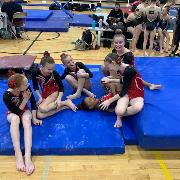 Gymnastics Team Competes at MakeAWish Meet Gem City Gymnastics