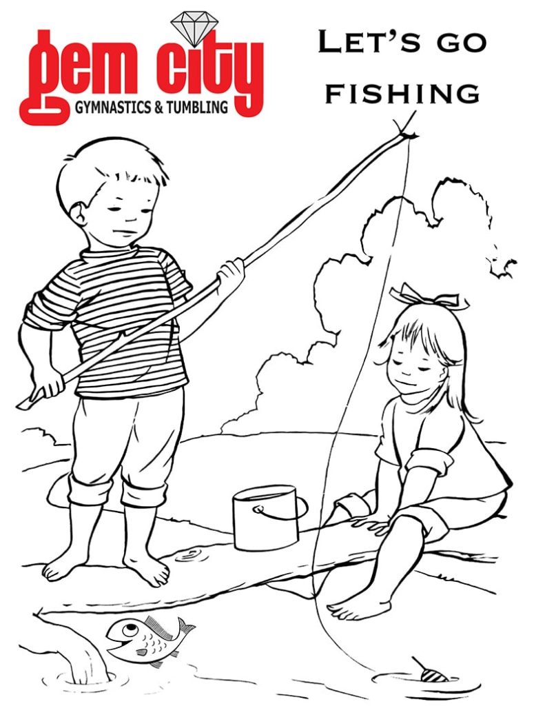 Gone fishin' coloring sheet