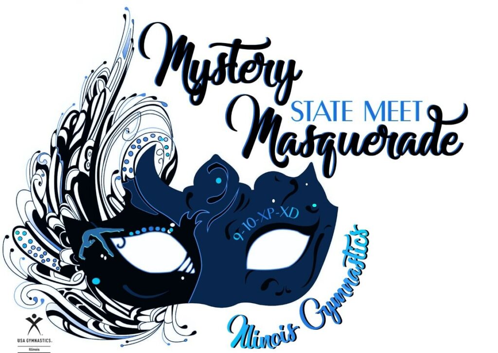 Mystery Masquerade Illinois State Meet logo 2021